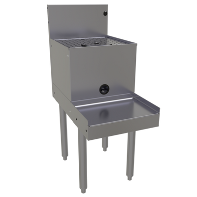 Glastender DBSA-14-RF Stainless Steel Drainboard Blender Station with Rinser Faucet