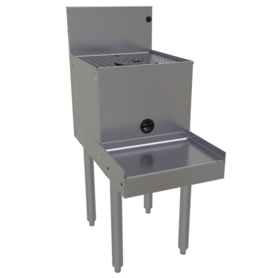 Glastender DBSA-14-RF Stainless Steel Drainboard Blender Station with Rinser Faucet