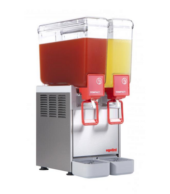 Ugolini Arctic Compact 8/2 ULP - 8 Liters, 2 Bowl, Impeller Mixer Agitator w/ Fountain Spray, Refrigerated Beverage Dispenser - Made in Italy