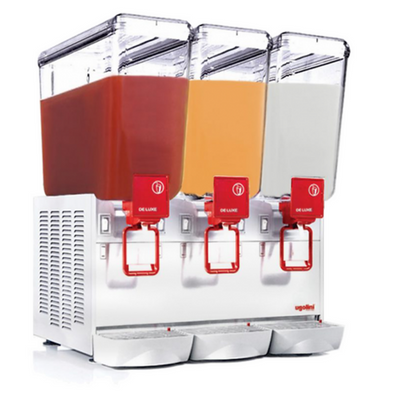 Ugolini Arctic Deluxe 20/3 ULP - 20 Liters, 3 Bowl, Impeller Mixer Agitator w/ Fountain Spray, Refrigerated Beverage Dispenser - Made in Italy