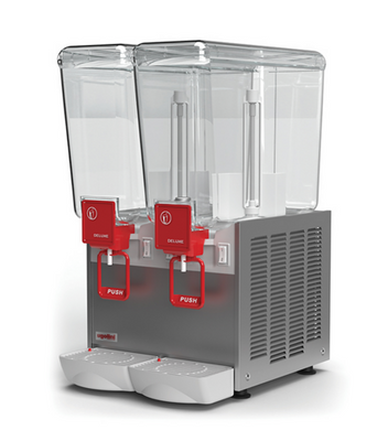 Ugolini Arctic Deluxe 20/2 MM - 20 Liters, 2 Bowl, Medium Velocity Paddle Mixer Agitator, Refrigerated Beverage Dispenser - Made in Italy