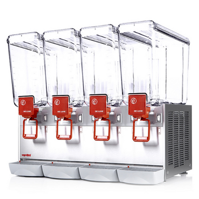 Ugolini Arctic Deluxe 20/4 ULP - 20 Liters, 4 Bowl, Impeller Mixer Agitator w/ Fountain Spray, Refrigerated Beverage Dispenser - Made in Italy