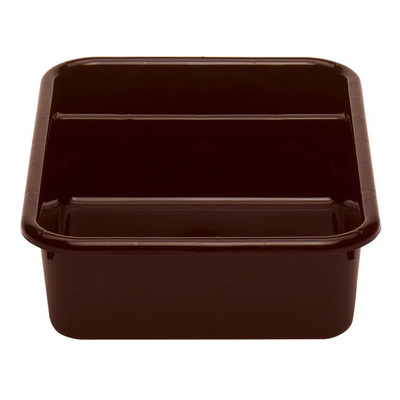 Cambro 1621CBP131 15.62" L x 20.5" W x 4.87 H (2) Compartments Hi-Gloss Plastic Dark Brown Cambox - 12/Case