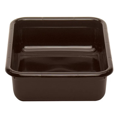 Cambro 1520CBPF131 15.31" L x 19.93" x 4.93" H Hi-Gloss Plastic Flat Bottom Dark Brown Cambox - 12/Case