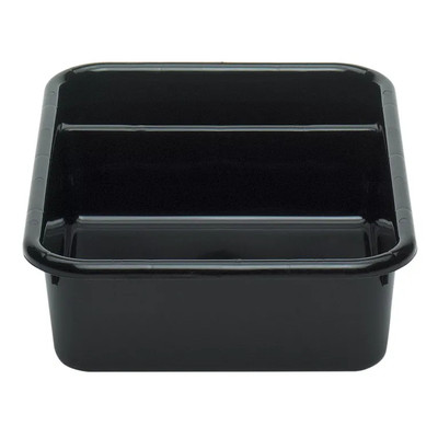 Cambro 1621CBP110 15.62" L x 20.5" W x 4.87 H (2) Compartments Hi-Gloss Plastic Black Cambox - 12/Case