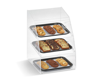 Vollrath MBC1014-3R-06 14.5" W x 17" D x 21" H Clear Acrylic Full Service Curved Front Countertop Display Case