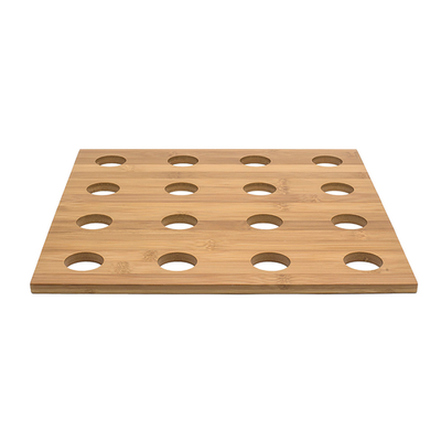 FOH BHO075BBB20 14" W x 14" D Natural Bamboo Square Buffetware Cone Holder
