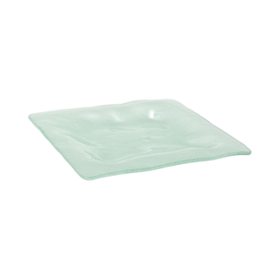 FOH DSP011FRG22 8" W Square Textured Glass Arctic Plate
