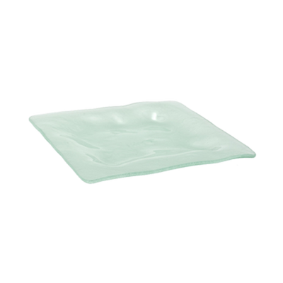FOH DSP011FRG22 8" W Square Textured Glass Arctic Plate