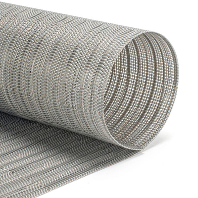 FOH XPM120GYV83 16" W Grey Vinyl Rectangle Metroweave Placemat