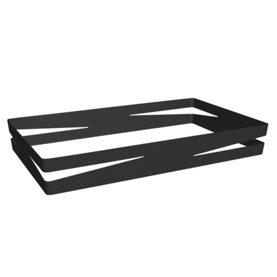 FOH BHO088BKI20 20" W x 12" D x 2.75" H Matte Black Stainless Steel Rectangular Buffet Building Blocks Zig Zag Housing Only