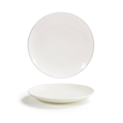 FOH DAP090BEP22 6.25" Dia. Porcelain Round Coupe Pearl Catalyst Plate