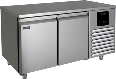 U-Line UCFZ552-SS61A 9.88 Cu. Ft. Stainless Steel Solid 2 Doors Reach-In U-Line Commercial Undercounter Freezer - 115 Volts