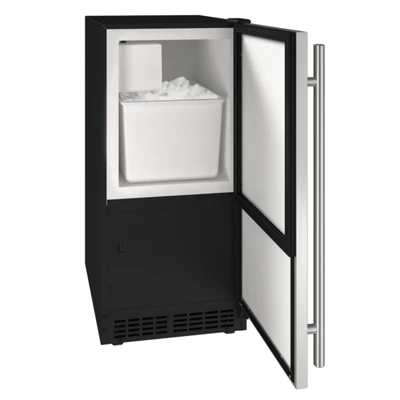 U-Line UACR115-SS01A 14.81" W Undercounter 25 Lbs. per 24 Hr Crescent ADA Series Ice Maker With Bin - 115 Volts