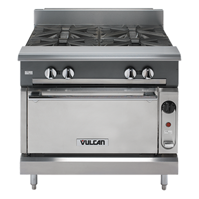 Vulcan V4B36S-LP 36&quot; W Stainless Steel Liquid Propane V Series Heavy Duty Range - 190,000 BTU