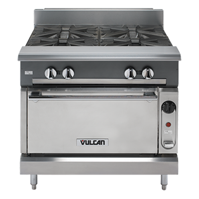 Vulcan V336HC-LP 36" W Stainless Steel Liquid Propane V Series Heavy Duty Range - 122,000 BTU