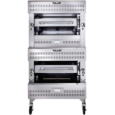 Vulcan VIR2-LP 36&quot; W Liquid Propane Stainless Steel Heavy Duty Range Match V Series Deck-Broiler - 200,000 BTU