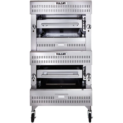 Vulcan VIR2-LP 36" W Liquid Propane Stainless Steel Heavy Duty Range Match V Series Deck-Broiler - 200,000 BTU