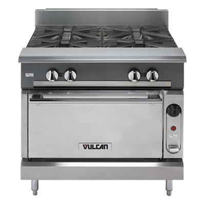 Vulcan V4B36S-NG 36&quot; W Stainless Steel Natural Gas V Series Heavy Duty Range - 190,000 BTU