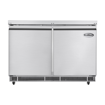 Koolmore KM-RBT-48C 46.9" W Stainless Steel 9 Pans Storage with Covers Commercial Refrigerated Prep Station - 115 Volts