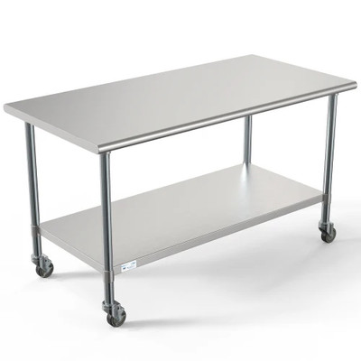 Koolmore CT3060-18C 60" W x 30" D Stainless Steel 18 Gauge Open with Undershelf Work Table