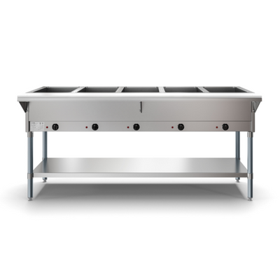 Koolmore KM-OWS-5 5 Pans Stainless Steel Electric Steam Table with Undershelf