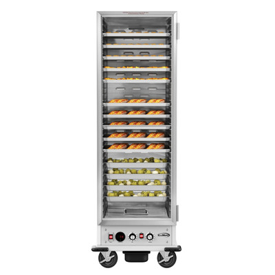 Koolmore KM-CHP36-SNGL 33.1" W x 66.4" H Silver Aluminum 36 Pans Full-Size Commercial Heated Holding or Proofing Cabinet - 120 Volts