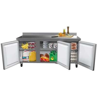 Koolmore RWT-3D-16C 71.5" W Stainless Steel 1 Section Worktop Refrigerator - 115 Volts