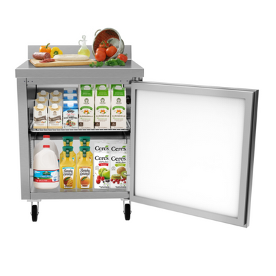 Koolmore RWT-1D-6C 27" W Stainless Steel 1 Section Worktop Refrigerator - 115 Volts