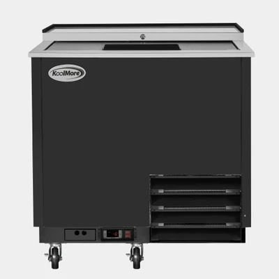 Koolmore KM-GF36-BK 9 Cu. Ft. Black Stainless Steel Commercial Glass Forster - 115 Volts