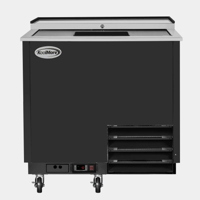 Koolmore KM-GF36-BK 9 Cu. Ft. Black Stainless Steel Commercial Glass Forster - 115 Volts