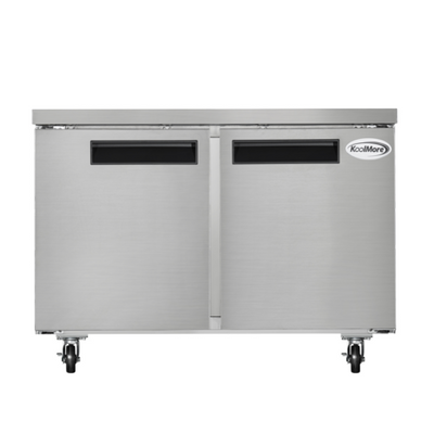 Koolmore KM-UCF-2DSS 47.2" W Stainless Steel Solid Door Commercial Undercounter Freezer