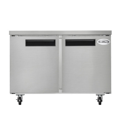 Koolmore KM-UCF-2DSS 47.2" W Stainless Steel Solid Door Commercial Undercounter Freezer