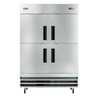 Koolmore RIR-2D-SSHD 47 Cu. Ft. 4 Half Solid Doors Stainless Steel Reach In Refrigerator - 115 Volts