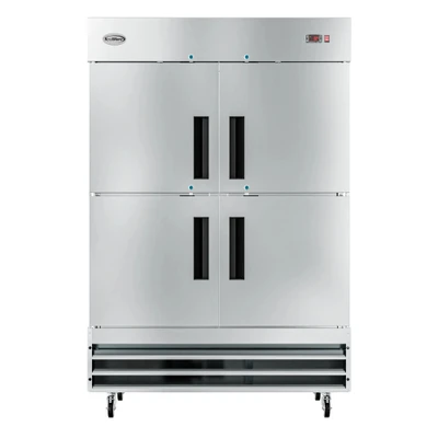 Koolmore RIR-2D-SSHD 47 Cu. Ft. 4 Half Solid Doors Stainless Steel Reach In Refrigerator - 115 Volts