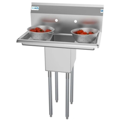 Koolmore SA101410-10B3 30" W Galvanized Base 18 Gauge 1 Compartment Sink