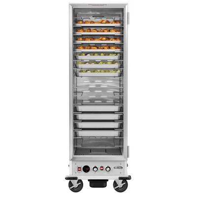 Koolmore KM-CHP36-WNGL 33.1" W x 66.4" H Silver Aluminum Full-Size Glass Door Commercial Heated Holding or Proofing Cabinet - 120 Volts
