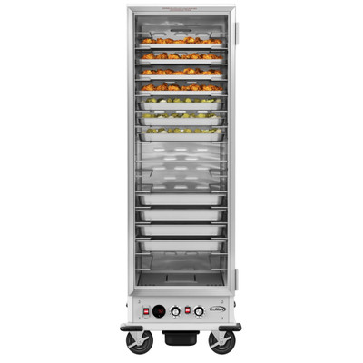 Koolmore KM-CHP36-WNGL 33.1" W x 66.4" H Silver Aluminum Full-Size Glass Door Commercial Heated Holding or Proofing Cabinet - 120 Volts