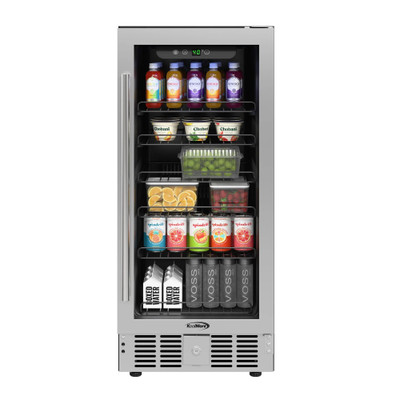 Koolmore KM-BIR3C-GD 3 Cu. Ft. Stainless Steel 1 Glass Door Undercounter Refrigerator - 115 Volts