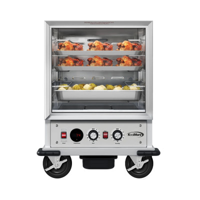 Koolmore KM-CHP12-WNGL 33.1" W Silver Aluminum 12 Pans Half-Size Solid Dutch Door Commercial Heated Holding or Proofing Cabinet - 120 Volts