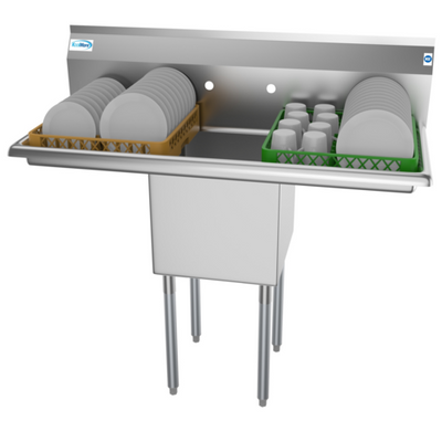 Koolmore SA151512-15B3 45" W Galvanized Base 18 Gauge 1 Compartment Sink