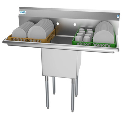 Koolmore SA151512-15B3 45" W Galvanized Base 18 Gauge 1 Compartment Sink
