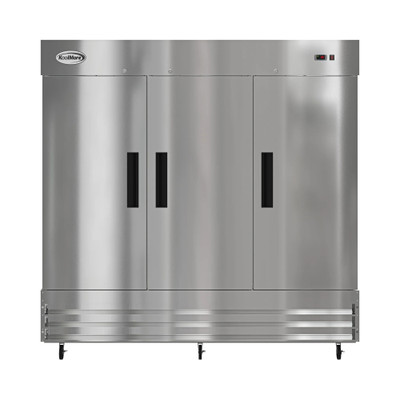 Koolmore RIR-3D-SS 72 Cu. Ft. 3 Solid Doors Stainless Steel Reach In Refrigerator - 120 Volts
