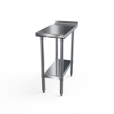 NBR Equipment TS-F2430 24" W x 30" D x 37.25" H Stainless Steel Open with Undershelf Premium Filler Table