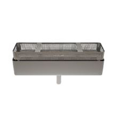 NBR Equipment TB-24 24"W × 4"D × 4"H Stainless Steel Scrap Trough &amp; Basket