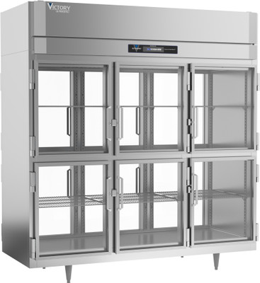 Victory RSA-3D-S1-PT-HG-HC 77.75" W Top Mounted Stainless Steel Exterior Pass-Thru UltraSpec Series Refrigerator - 115 Volts