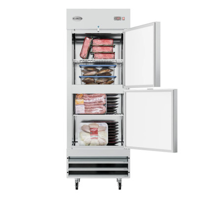 Koolmore RIF-1D-SSHD 23 Cu. Ft. Stainless Steel Solid Door Reach-In Freezer - 115 Volts