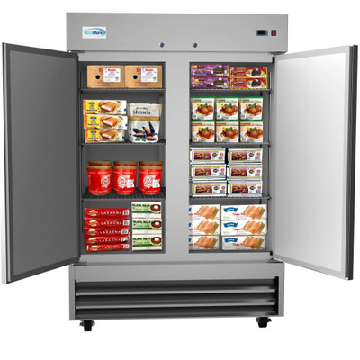 Koolmore RIF-2D-SS 47 Cu. Ft. Stainless Steel Solid Door Reach-in Freezer - 115 Volts
