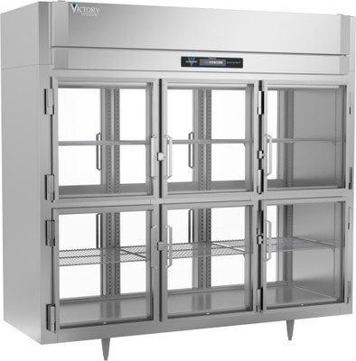 Victory RS-3D-S1-EW-PT-HG-HC 85.5" W Top Mounted Stainless Steel Exterior Pass-Thru UltraSpec Series Refrigerator - 115 Volts