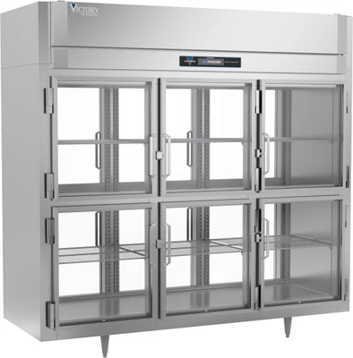 Victory RS-3D-S1-EW-PT-HG-HC 85.5" W Top Mounted Stainless Steel Exterior Pass-Thru UltraSpec Series Refrigerator - 115 Volts